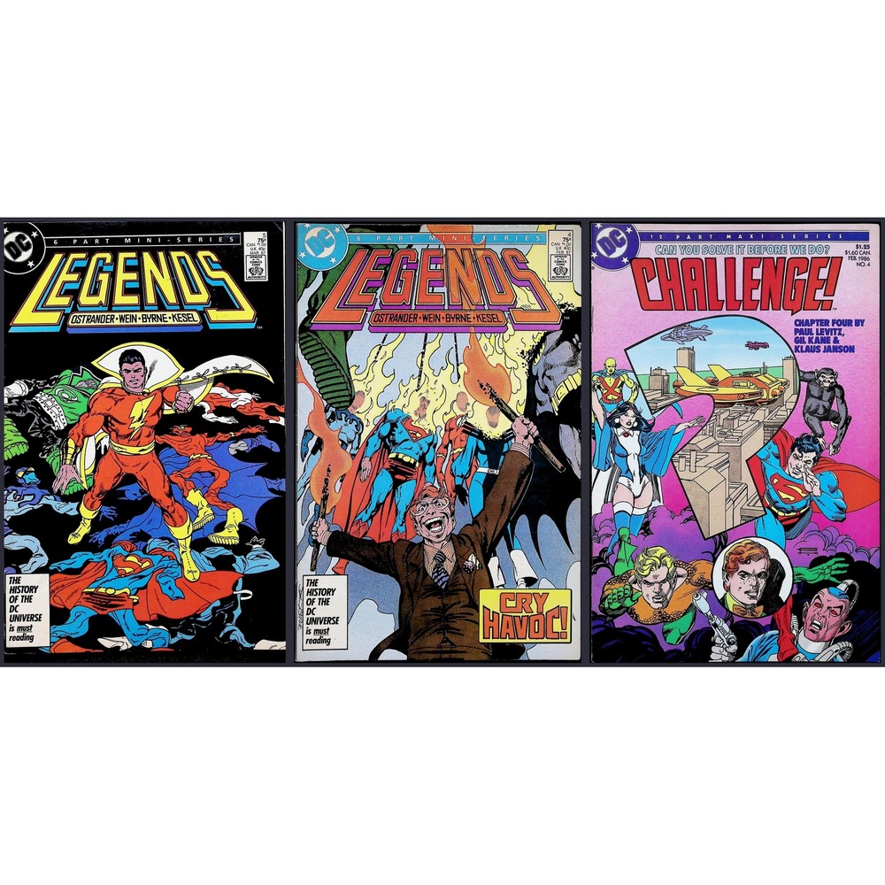 Legends DC Challenge 3X Comic Lot #4 5 4 Superman Batman Green Lantern Shazam DC